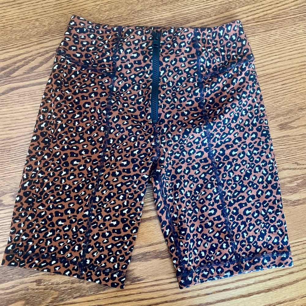 Free People Lucky Strike Leopard Print Biker Shorts